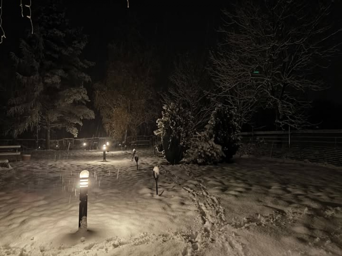 Kamarádi, krásné ránko. My jsme se probudili do bíla